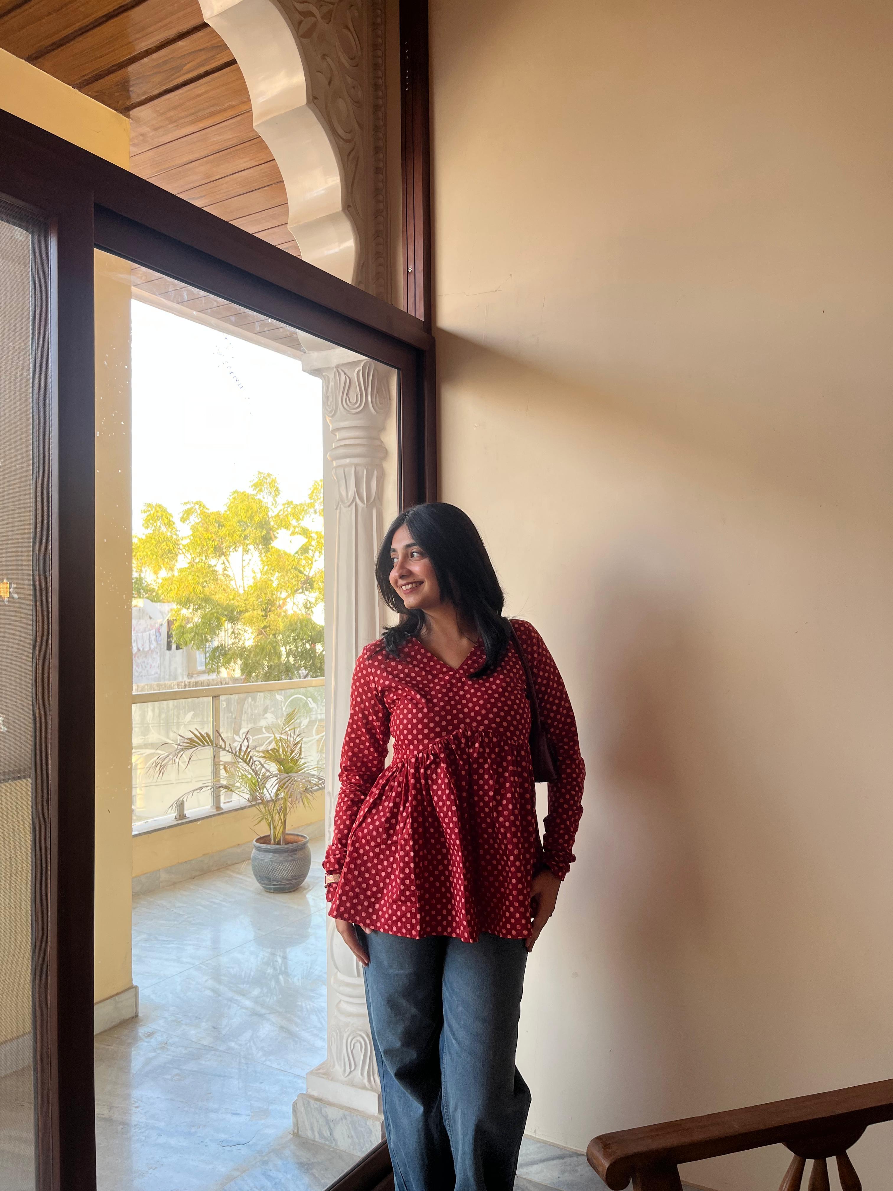 CHERRY DOTS TOP