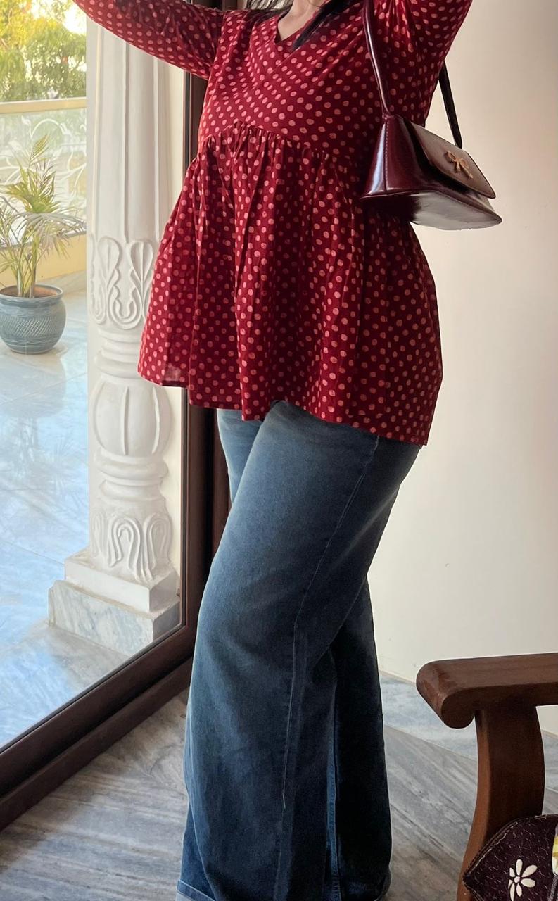 CHERRY DOTS TOP