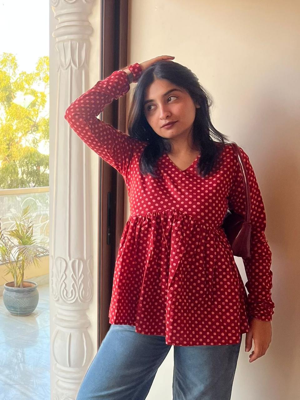 CHERRY DOTS TOP