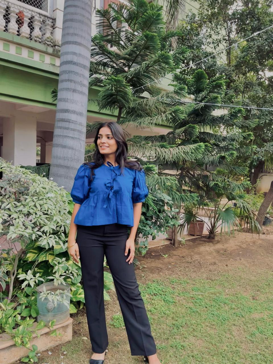 INK BLUE BOW TOP