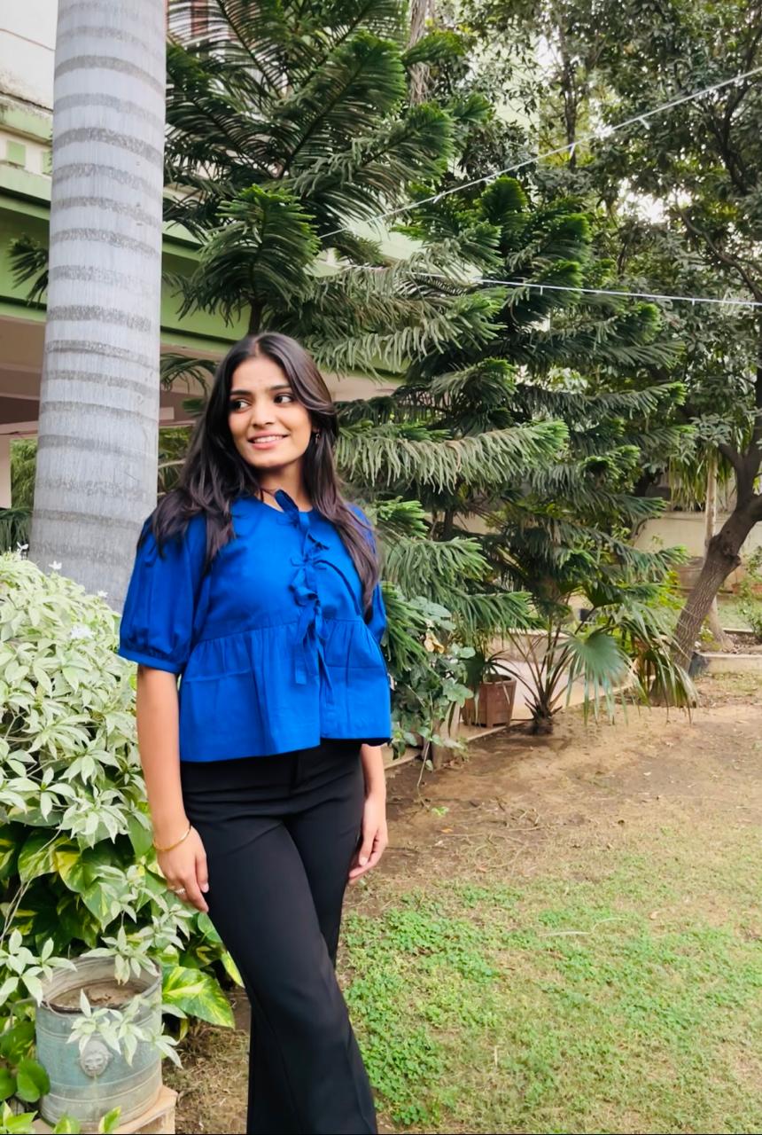 INK BLUE BOW TOP