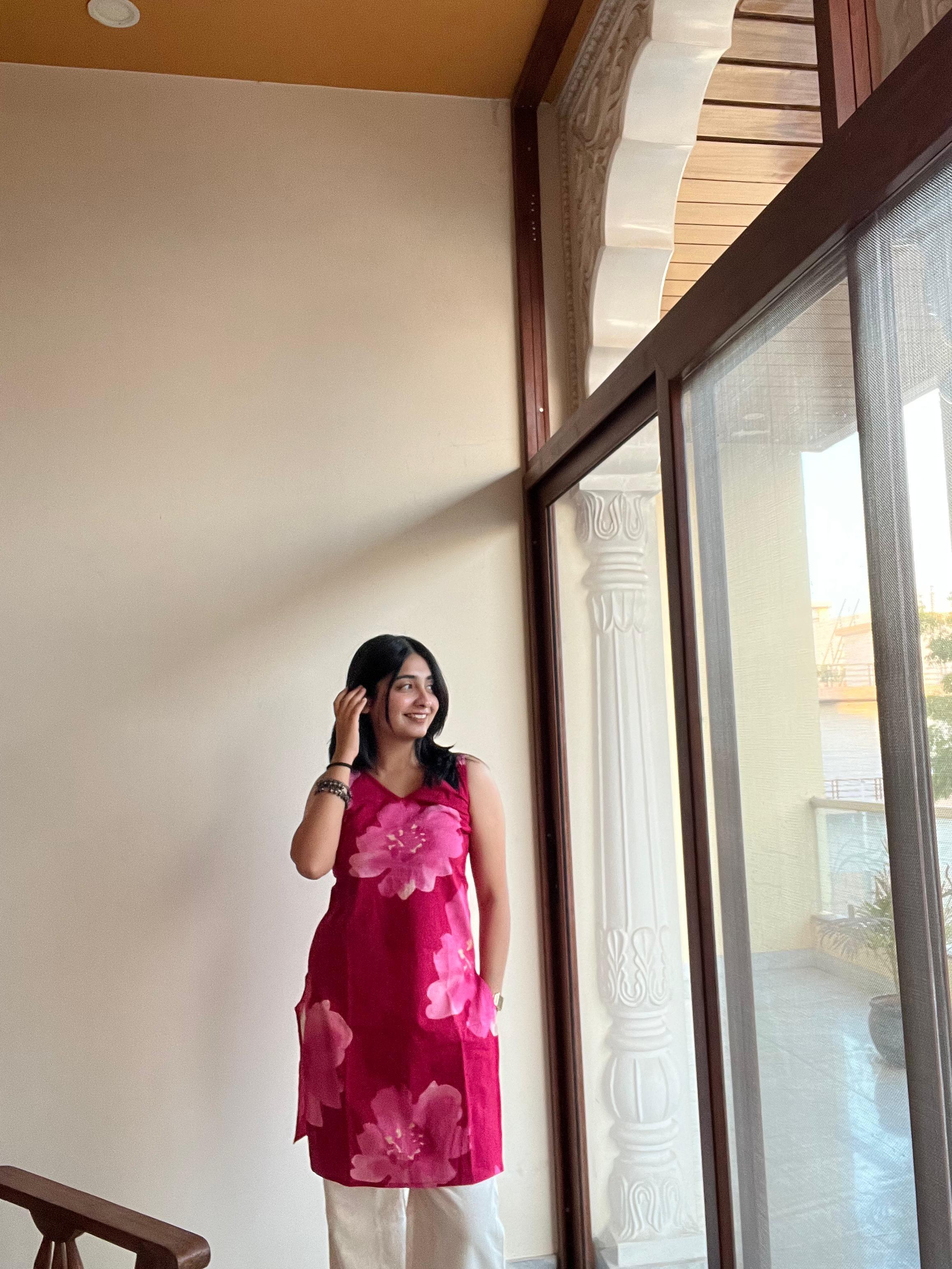 CHARMING PINK LONG KURTI